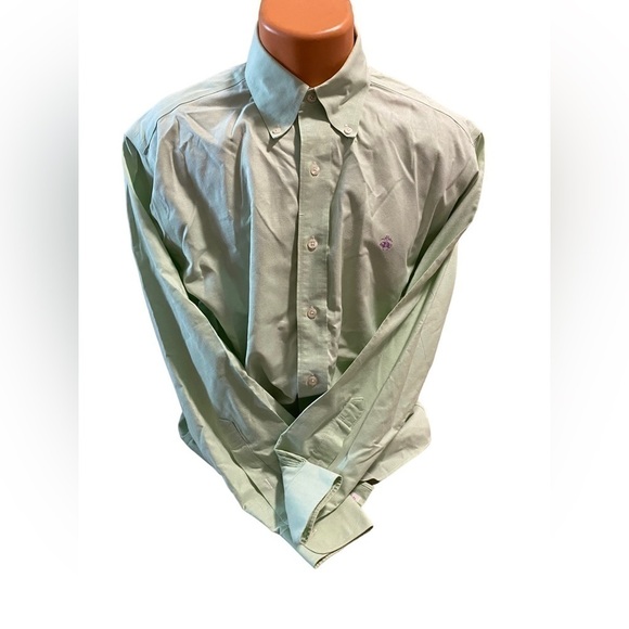 Brooks Brothers Men’s M Non-Iron Long Sleeve Button Down Dress Shirt Mint Green - Picture 1 of 11